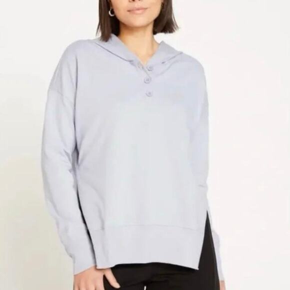 Universal Standard Henley Hoodie In Lavender Relaxed Casual Comfy Layering Sz S - Picture 1 of 16